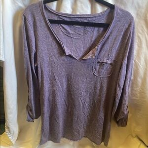 a.n.a Purple Relaxed Blouse with Full Sleeves
